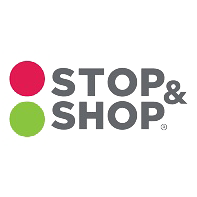 Stop & Shop grocery store logo with red and green circles. Gray text.
