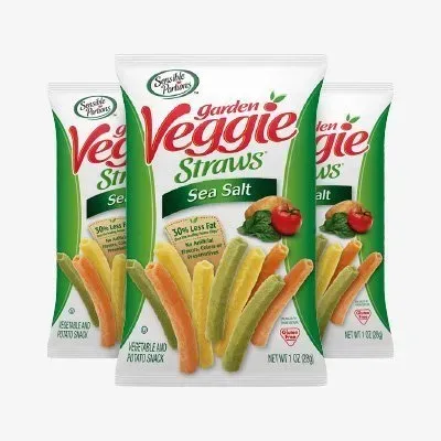 Three bags of garden veggie straws sea salt