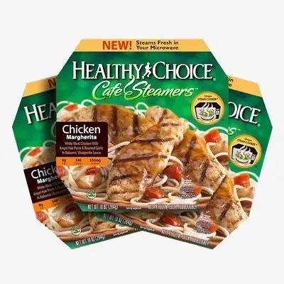 Three boxes of healthy choice cafe steamers chicken margherita