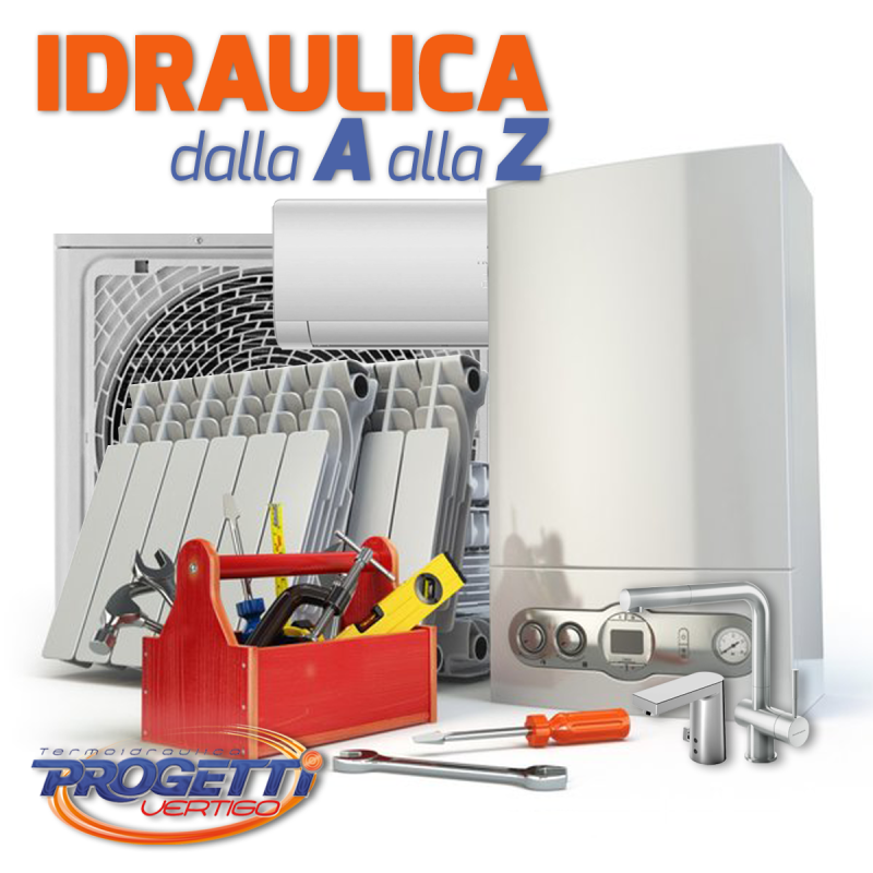 Immagine di utensili ed elettrodomestici idraulici con la scritta