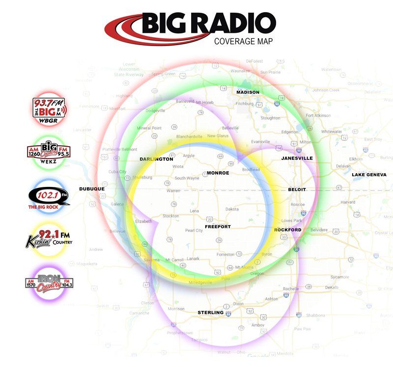 Big Radio coverage map Monroe area