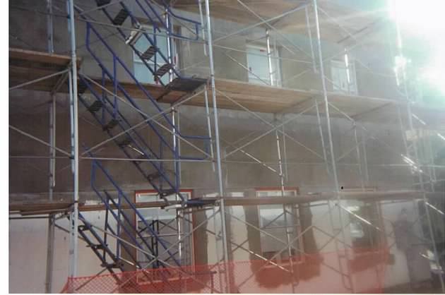 Building Under Construction, Close Up of Scaffolding