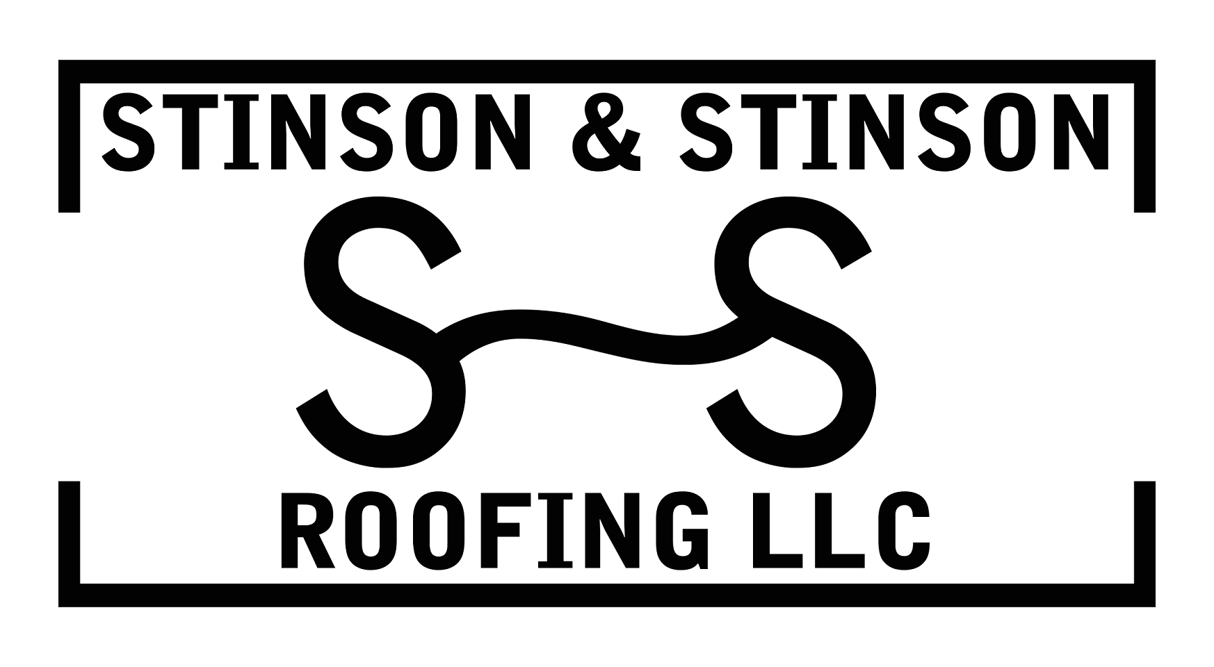 The logo for Stinson & Stinson Roofing LLC is black and white.