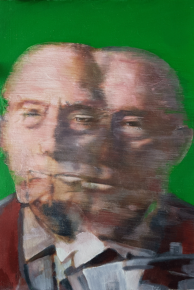 Ulrike Rothamel , _all human , 30 teilige Arbeit, work in progress, 30cm x 20cm, Farbstifte, Acryl auf MDF, 2017 - 2019