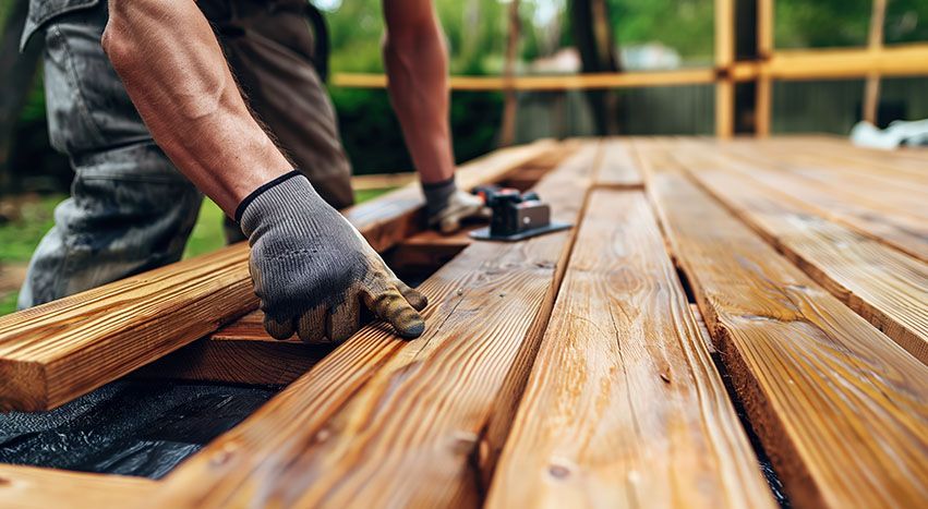 Outdoor deck installation