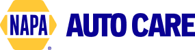 NAPA Auto Care logo: yellow hexagon with