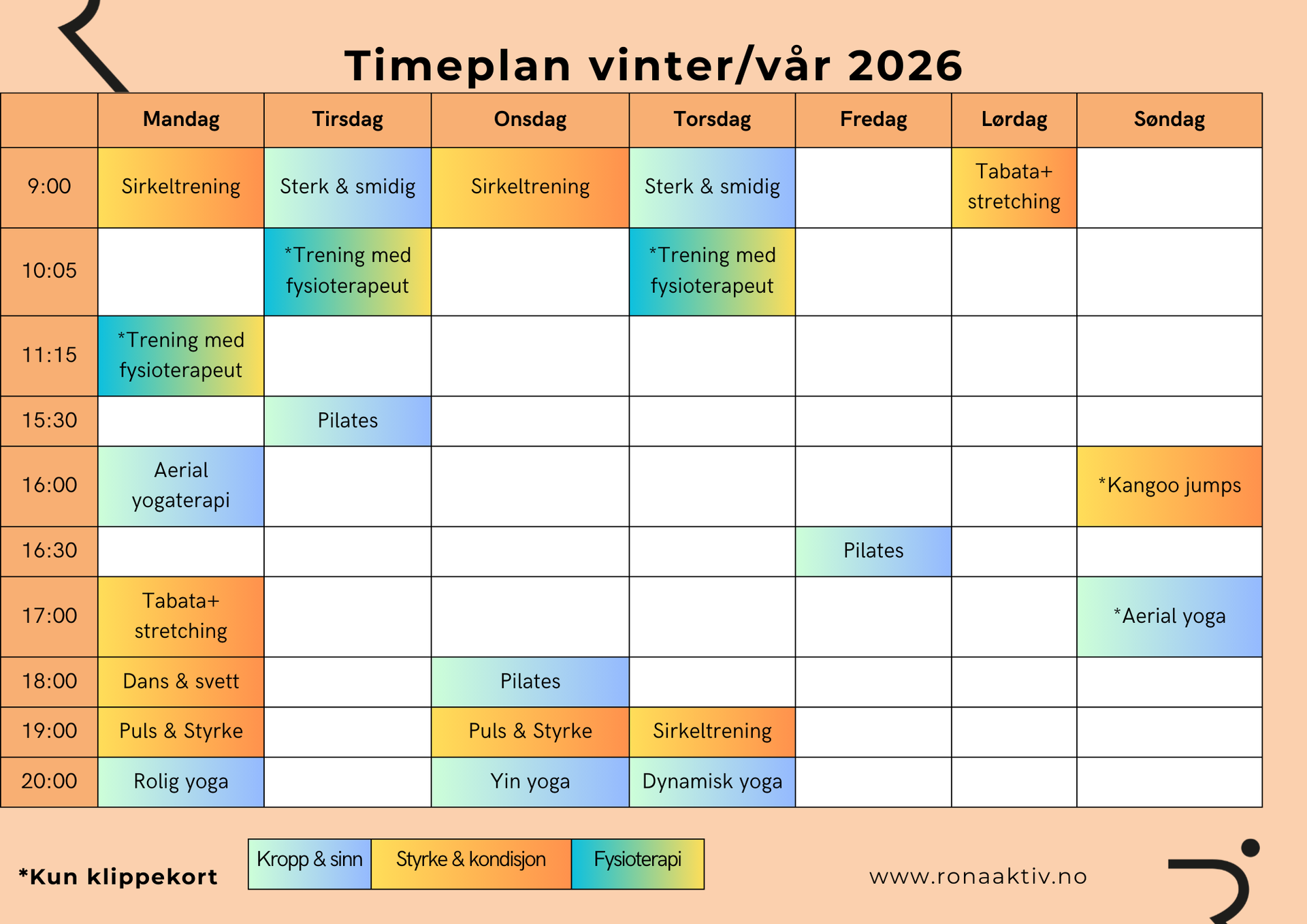 timeplan høst vinter 2024