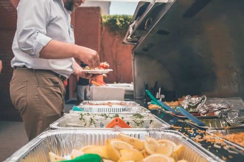 food line for a catered event