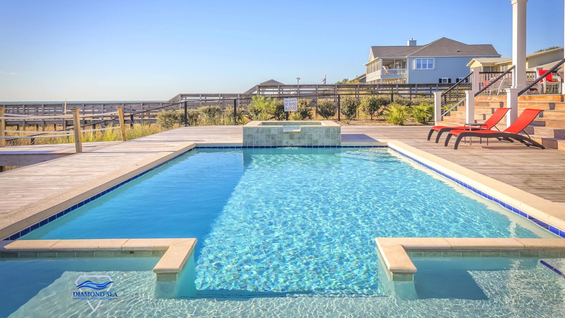 custom in-ground pool and spa at Austin TX home