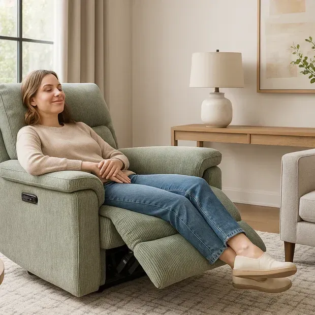 A Person  Reclines in A Light Green Theorem Chair — Ballina Home Healthcare Sales & Hire and Compression Stockings Plus in Ballina, NSW