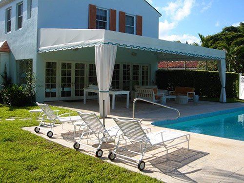 High-Quality Awning  — Pool Cottage in Palm Beach, FL