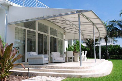 Residential Awning — Simple White Home Awning in Palm Beach, FL