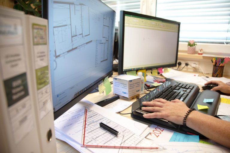 Grundriss Planung am Bildschirm