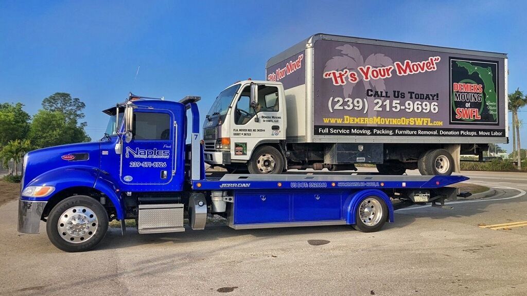 Expert box truck towing services provided by Naples Towing and Recovery in Naples, FL.