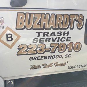 Contact Number — Greenwood, SC — Buzhardt Trash Service