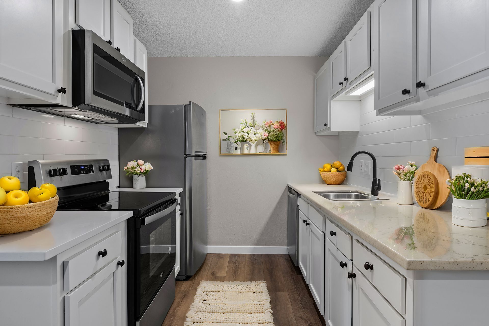Photo of  a kitchen showing plenty of cabinetry