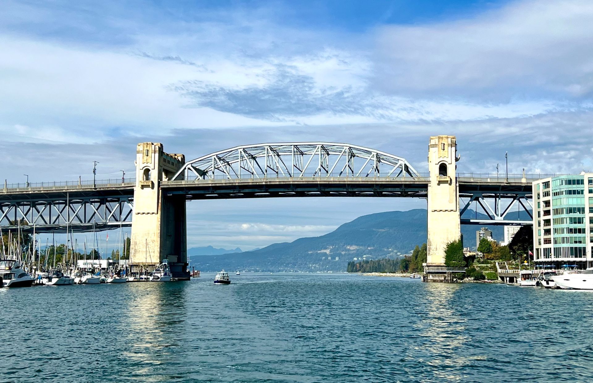 The Burrard Street bridge  in Vancouver, BC, Canada