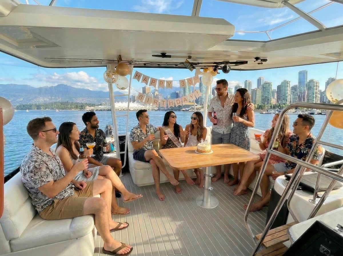 Birthday Parties on a Private Yacht charter in Vancouver