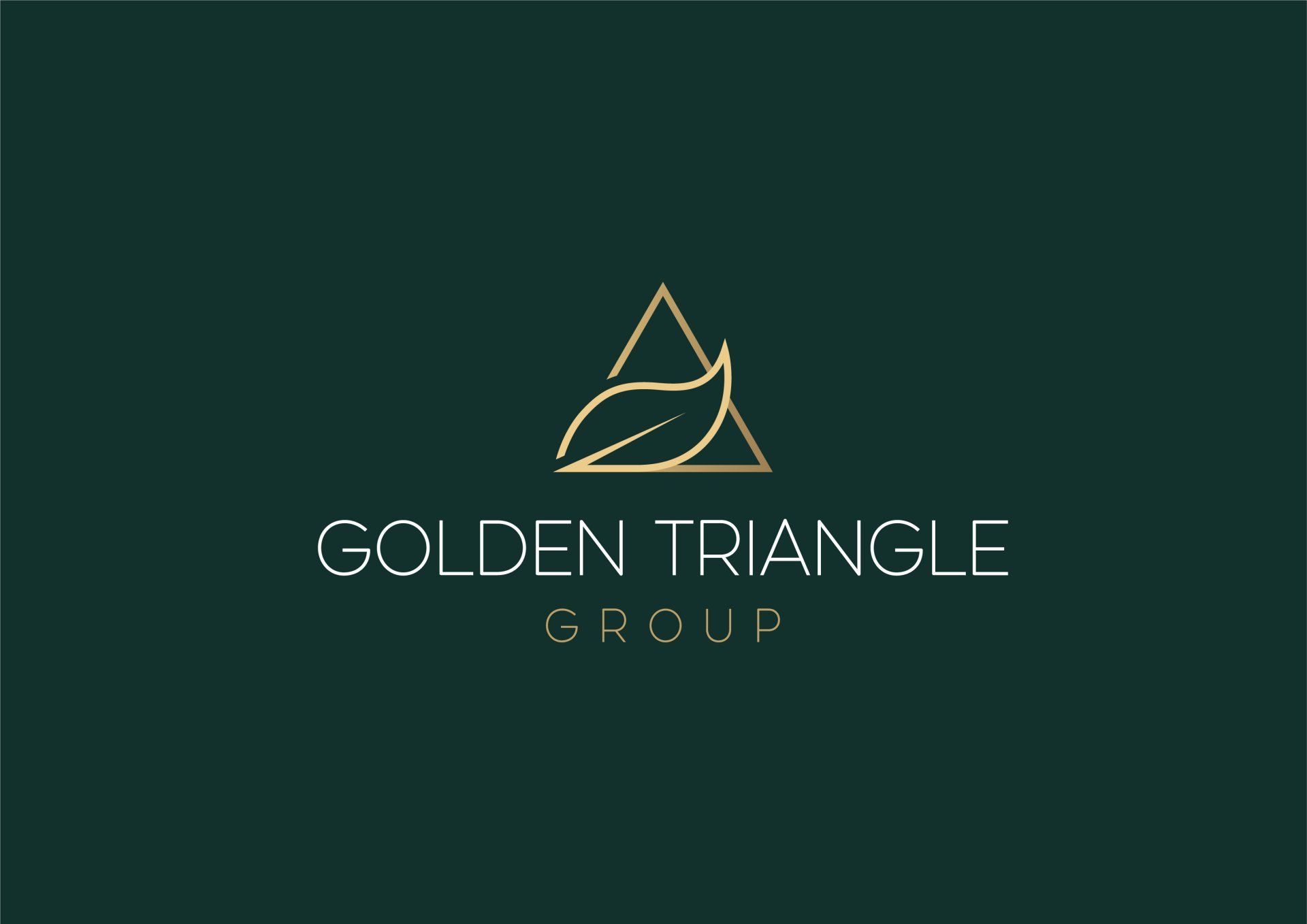 The golden triangle group logo is on a dark green background.