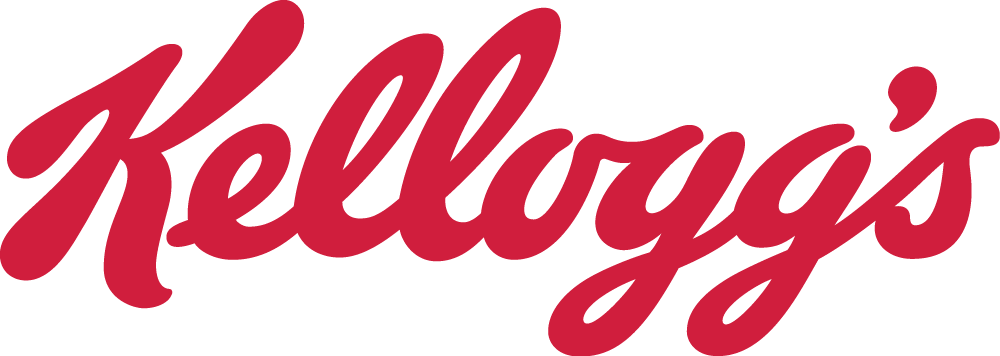 A red kellogg 's logo on a white background