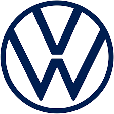 A blue vw logo in a circle on a white background.
