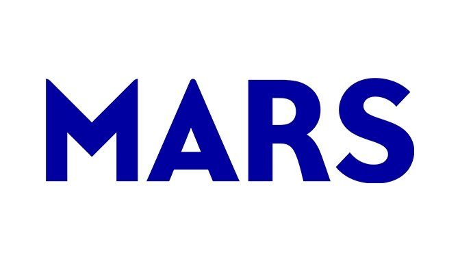 The word mars is written in blue on a white background