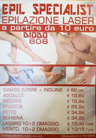 brochure prezzi per epilazione