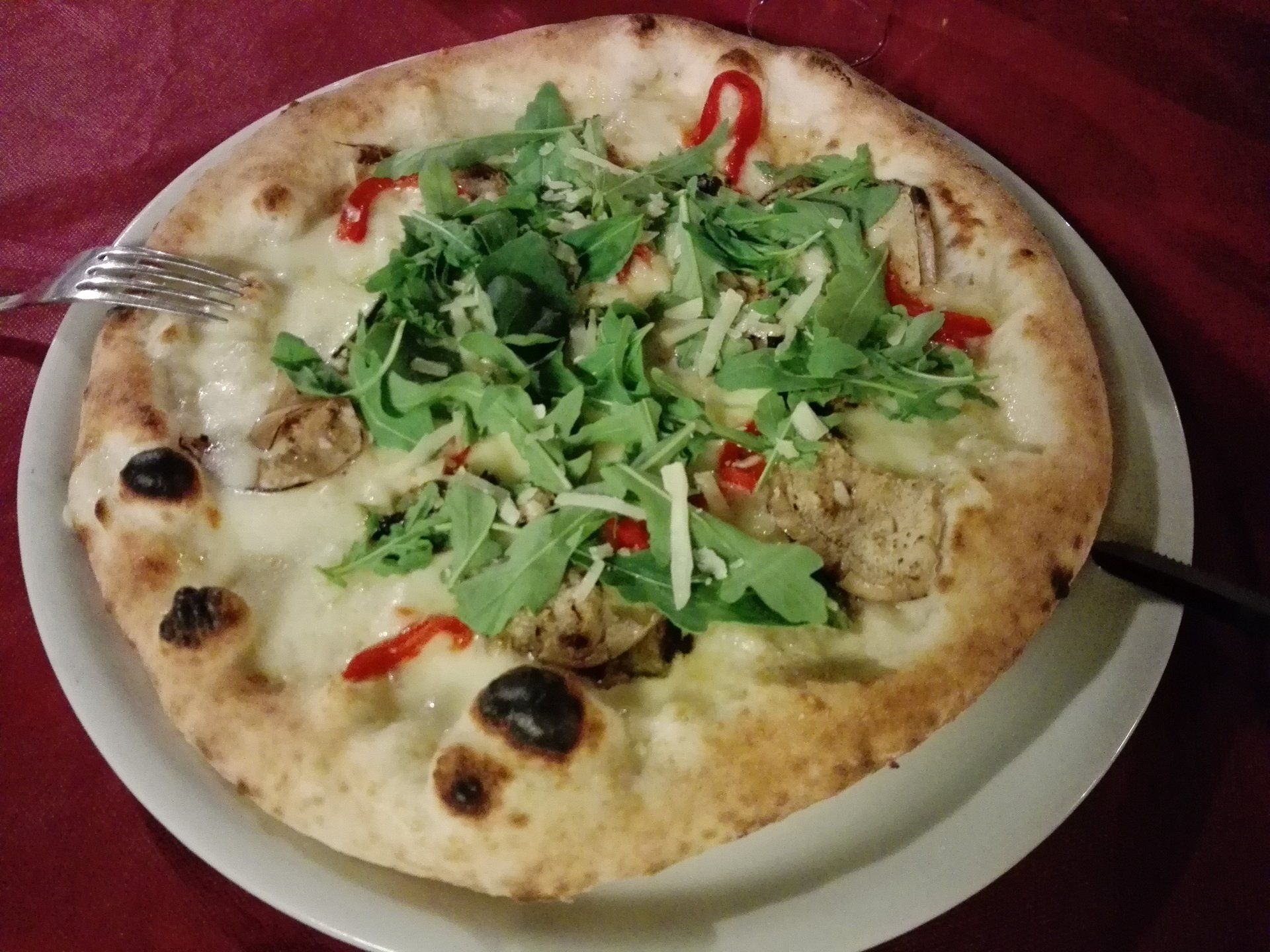 pizza con rucola