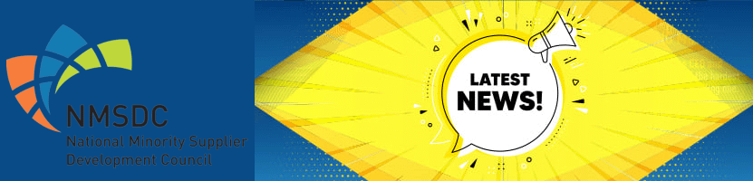 A yellow and blue banner with a speech bubble that says `` latest news ''.