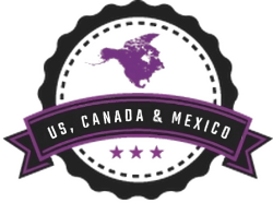 A purple and black logo that says us canada and mexico
