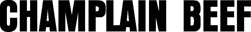 A black and white logo for champlain beef