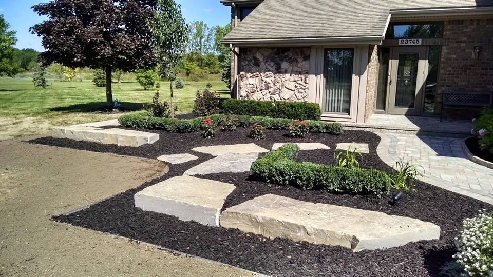 A house with a garden in front of it