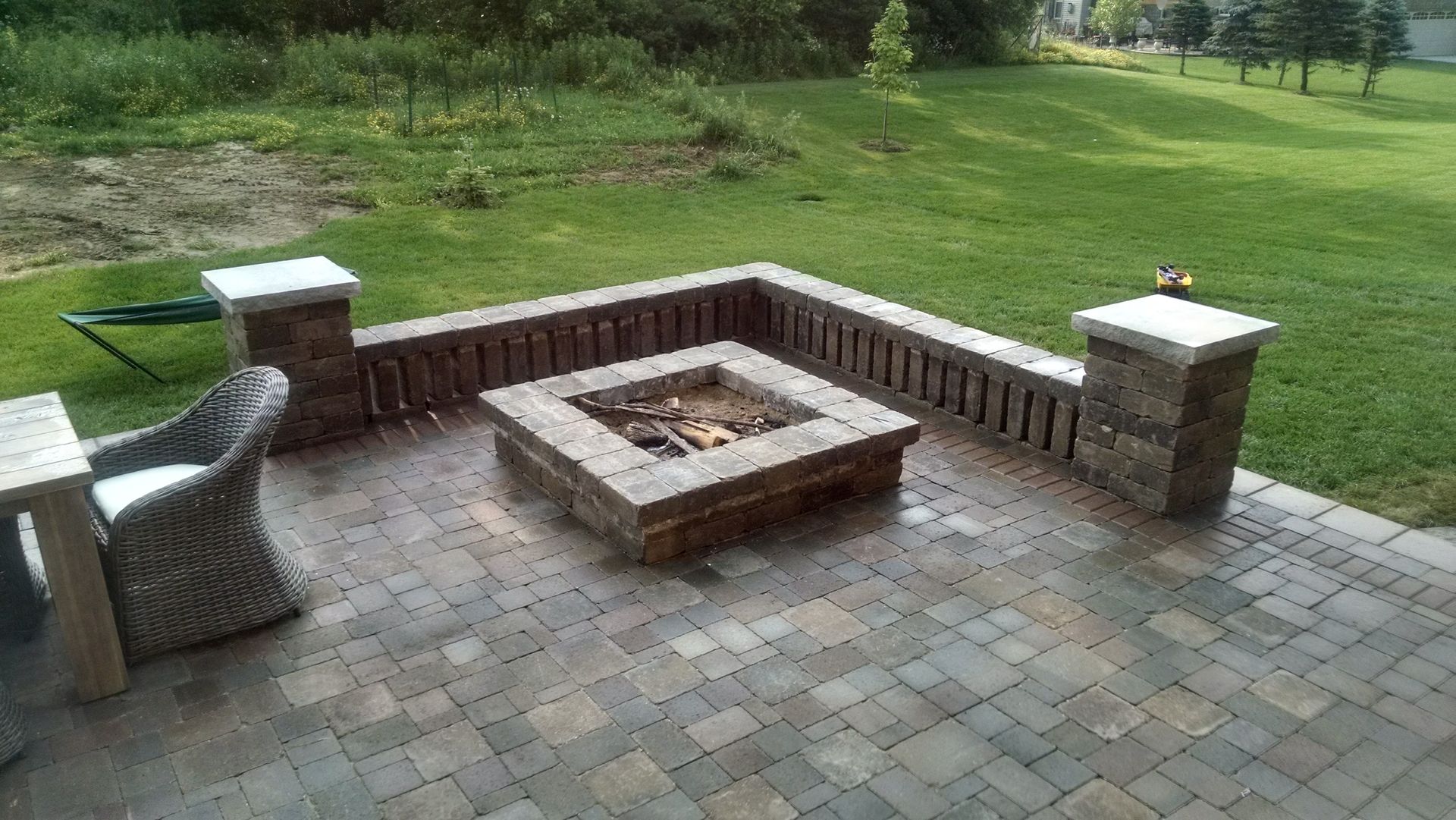 A brick wall within the front of a house