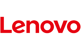 A red lenovo logo on a white background