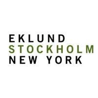 Eklund stockholm new york logotyp på vit bakgrund