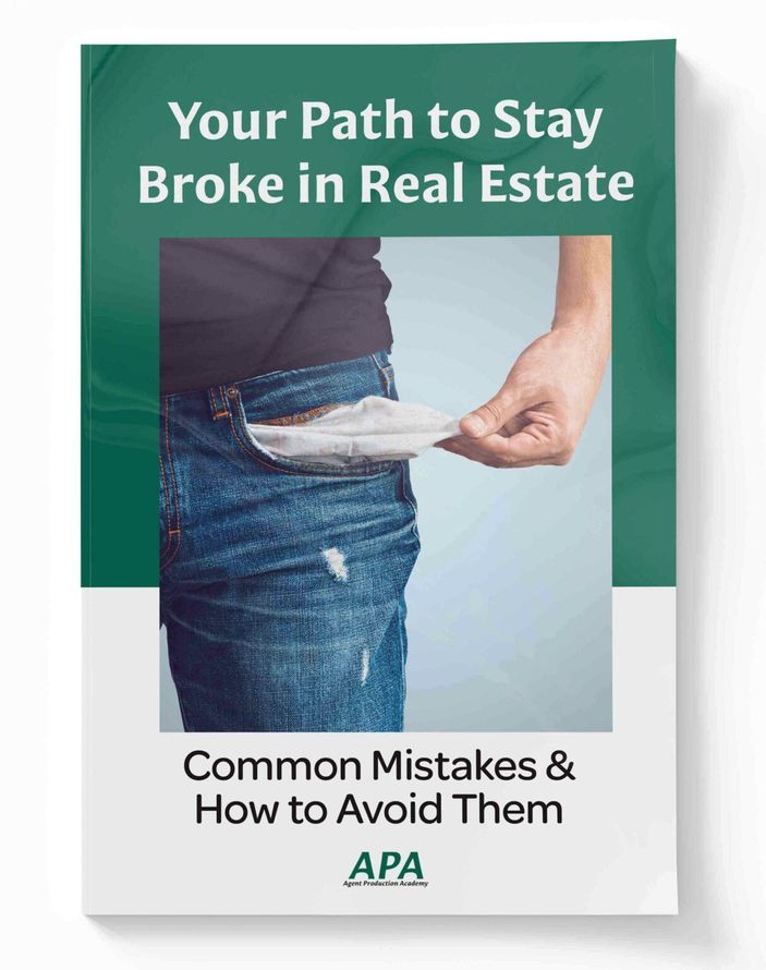 Book cover titled “Your Path to Stay Broke in Real Estate” with a hand pulling an empty jeans pocket