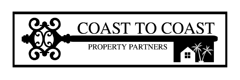 Coast to Coast Property Partners logo with ornate key, black text, and small house icon