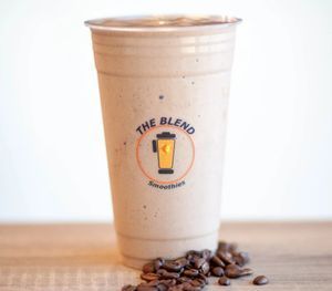 Almond Milk, Cocoa Powder, Frozen Yogurt, Coffee, Chocolate Drizzle