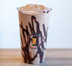 Oat Milk, Frozen Yogurt, Peanut Butter, Cocoa Powder, Chocolate Drizzle