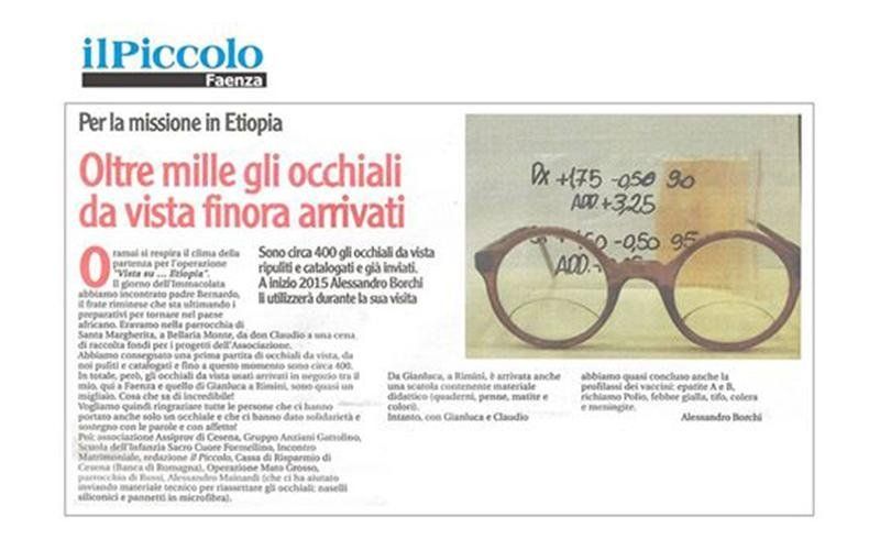 Articolo relativo a un evento di raccolta fondi