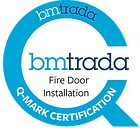 Blue circular logo with 