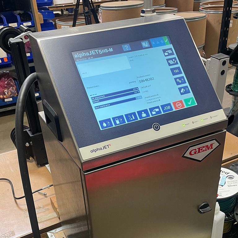 Wire ink jet machine.