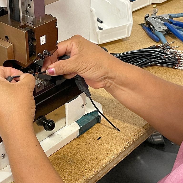 Splicing and crimping.