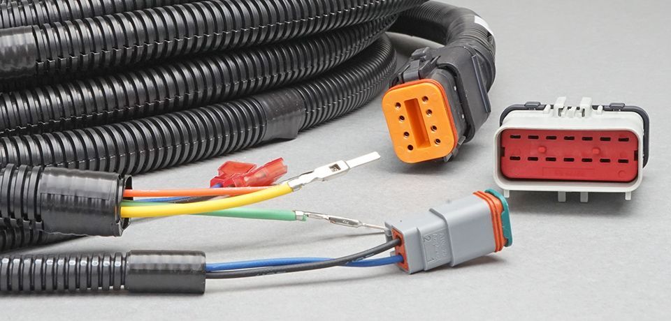 Mobile vehicle wire harnesses, cable harnesses and electrical enclosure assemblies. 3