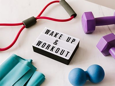 Gym equipment on a table