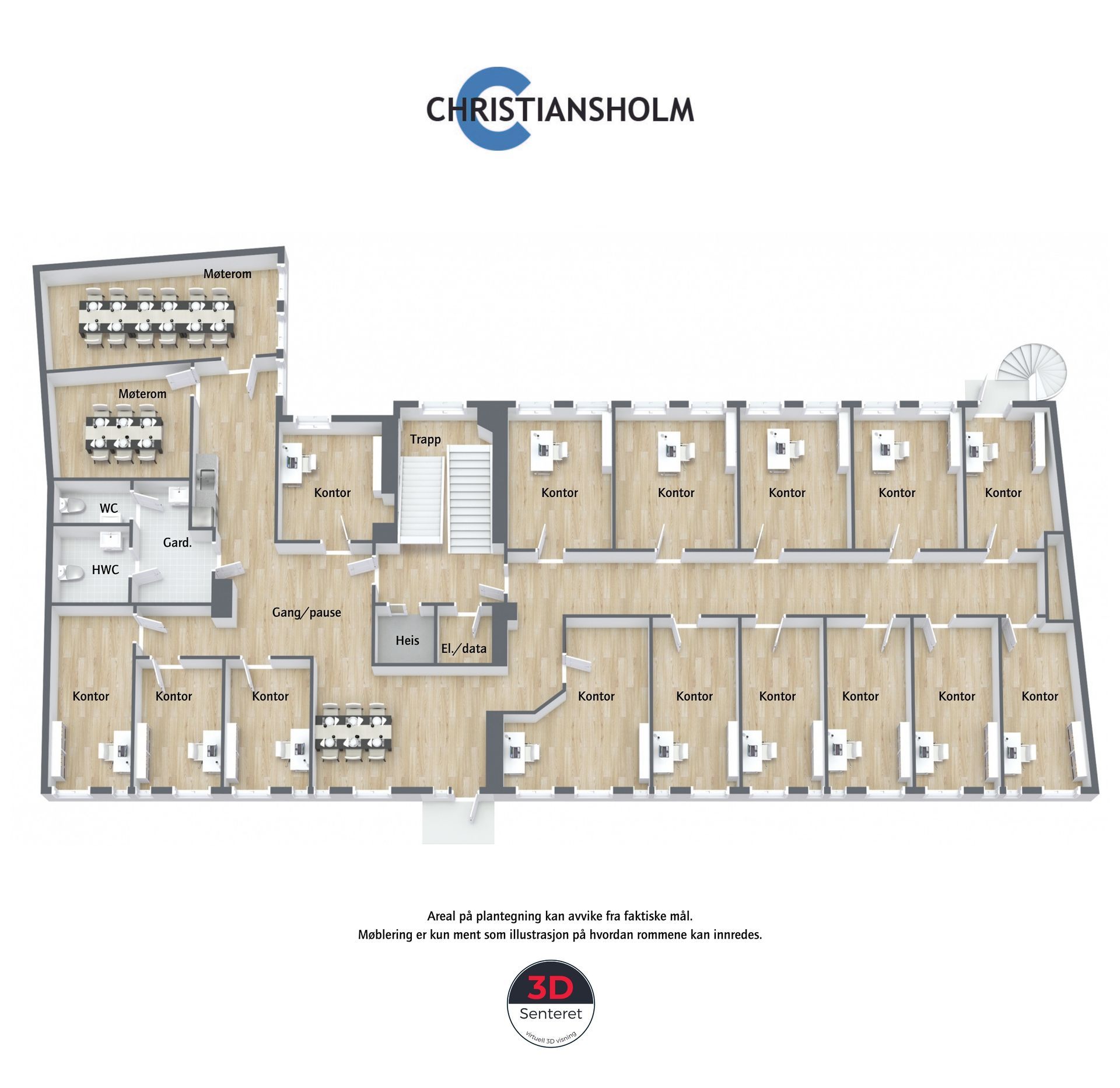 Plantegningen er utviklet av 3DSenteret.no