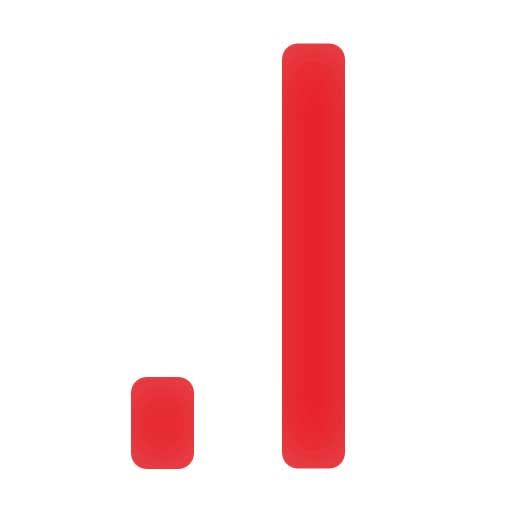 A red exclamation point on a white background.