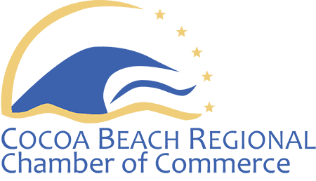 The logo for the cocoa beach regional chamber of commerce