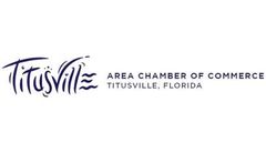 The logo for the area chamber of commerce in titusville , florida.