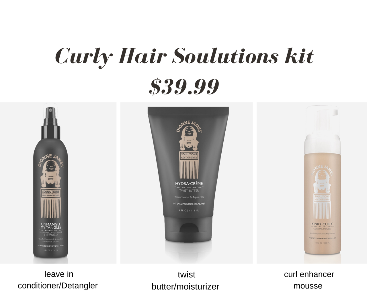 A curly hair solutions kit is being sold for $ 39.99